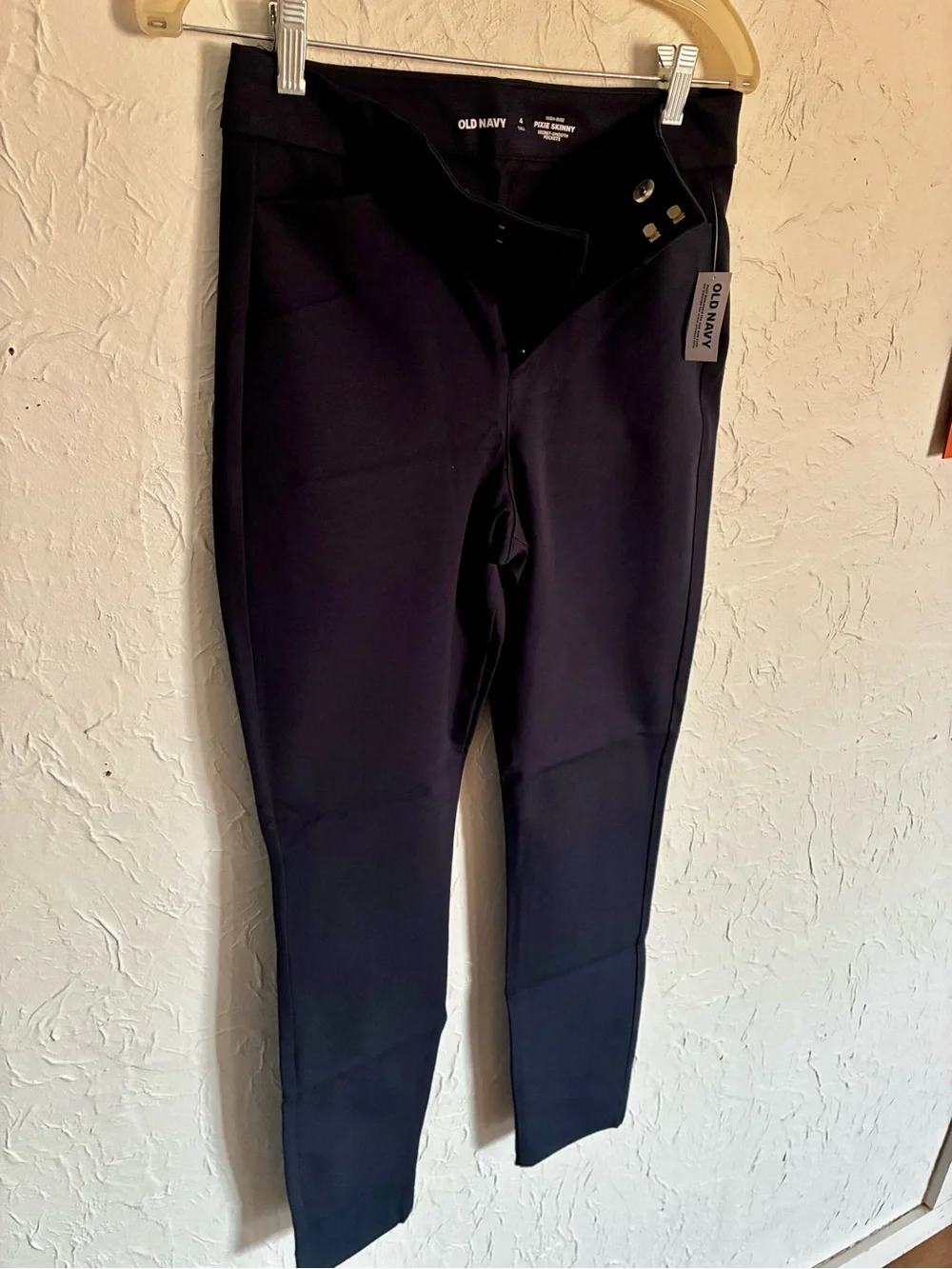 Old Navy Navy Blue High-Waisted Pixie Skinny Ankle Pants - Picture 4 of 5